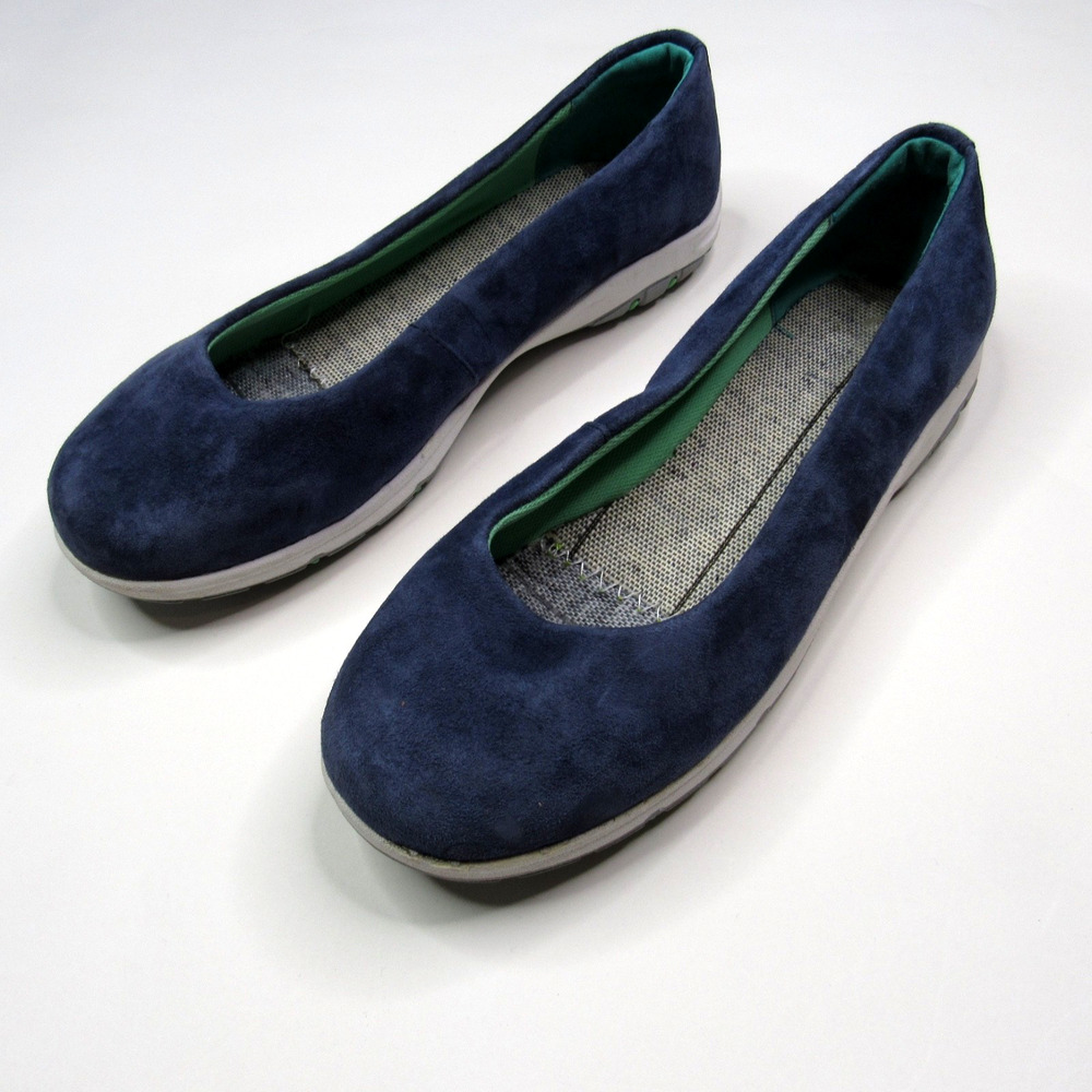 Duluth Trading Co. Womens 10M Steel Creek Suede Walking Ballet Flats Blue